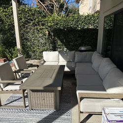 Luxury Patio Furniture MALAGA With Propane Gas Fire Pit Table