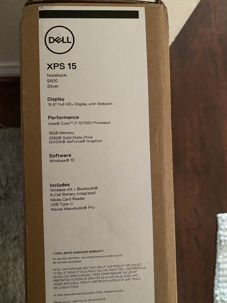 Brand new unopened Dell XPS 15 9500