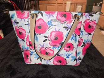 Pink floral GUESS tote