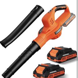 Leaf Blower Cordless - 21V Powerful Electric Leaf Blower with 2 Batteries and Charger