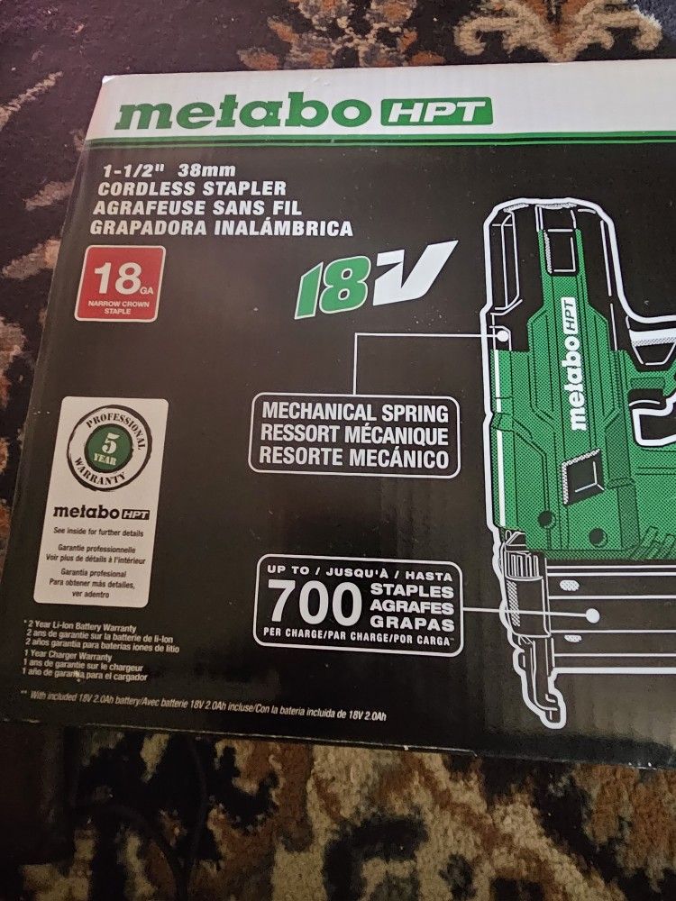 METABO, 18 GA, CORDLESS NAILER NEW ,NEVER OPENED 