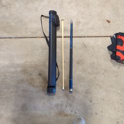 Pool Cue Stick With A Case