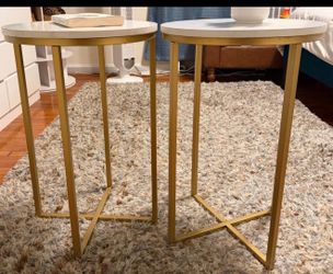 Modern Faux Marble Side Tables (Set of 2)