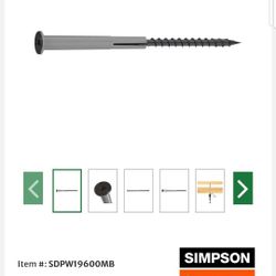 Brand New (SDPW19600MB) 400ct. Simpson Strong Drive 0.195 × 6" Coated Polymer Sleeve Deflector Screw 