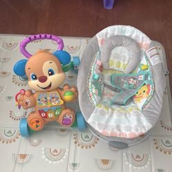 Baby Walking Toy & Baby Seat - Like New!