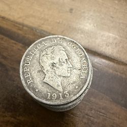 1913 Colombia Silver Coin LEY 900