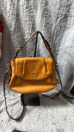 MCM embossed two bag with adjustable crossbody strap