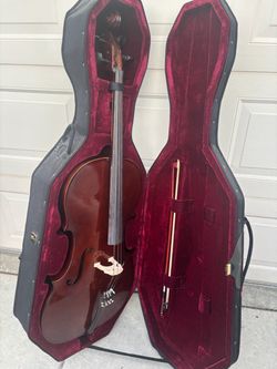 Cello with Hard Case and Bow