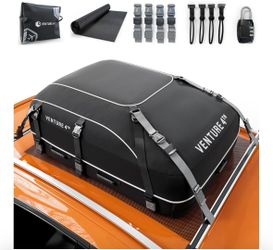 VENTURE 4TH Rooftop Cargo Carrier - 21 Cubic Feet Waterproof Car Roof Cargo Bag with Tie-Down & Compression Straps, Fits Most Vehicles with or Without