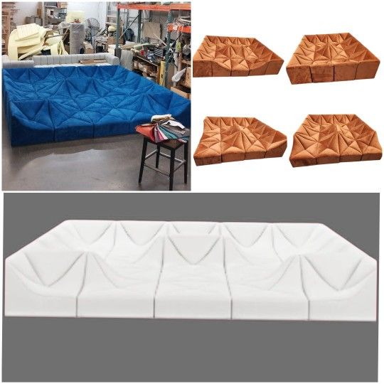 BRAND NEW DUNE SOFA COUCH SET SIZE 12X12X12X12FT VELVET FABRIC, CUSTOM MADE AVAILABLE 