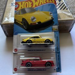 2024 Hot Wheels Porsche 911 Carrera RS 2.7 Lot Of 2 Red And Yellow