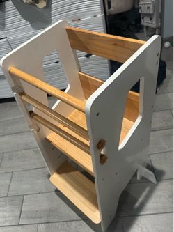 Toddler Standing Tower - Adjustable Height Toddler Kitchen Stool Helper - Ideal Kids Kitchen Step Stool for Learning New Skills - Extra Secure with Sa