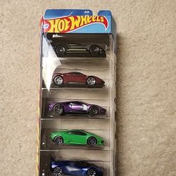 🔥Hot Wheels 5 Pack HW Motor Show Ferrari SF90 + Lamborghini + Exotic Cars 🔥