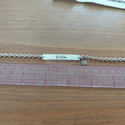 Sterling Silver 925 “Dream” Bar Bracelet