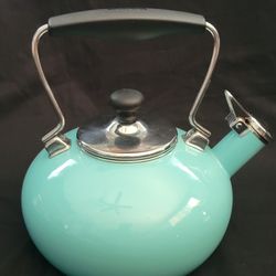 Chantal Teal Enamel on Steel Whistling Tea Kettle 3 qt