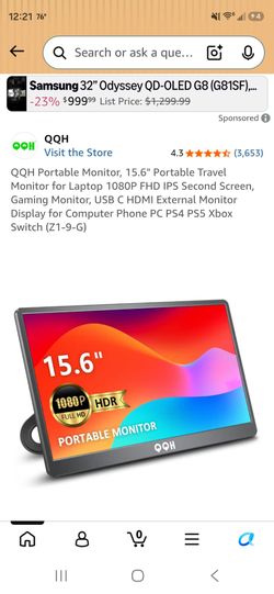 QQH 15.6 inch portable monitor