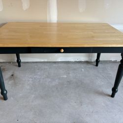 Wood Table With Drawer