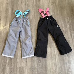 GERRY GIRLS PERFORMANCE SNOW PANTS WITH REMOVABLE SUSPENDERS  Size S 7/8  Both for $30, price is firm