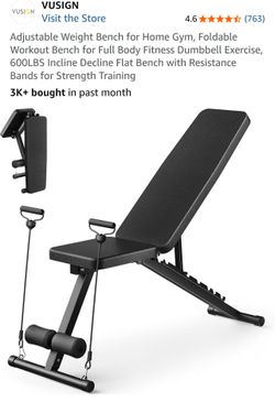 Vusign Adjustable Foldable Weight Bench