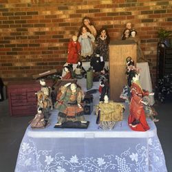 Collection Of Vintage Japanese Dolls, Porcelain German And More