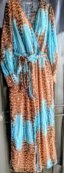 Kacey Long Sleeve Jumpsuit - Aqua/Combo