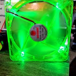 Green Florescent Lighted 140mmx25mm 12v Cooling Fans 