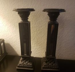 Black Mirrored Candle Holders