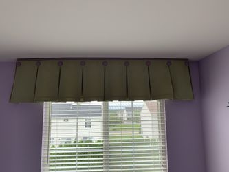 Green and Purple Window treatment.