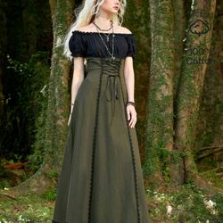 Ladies Sz Large Forrest Fantasy Dress