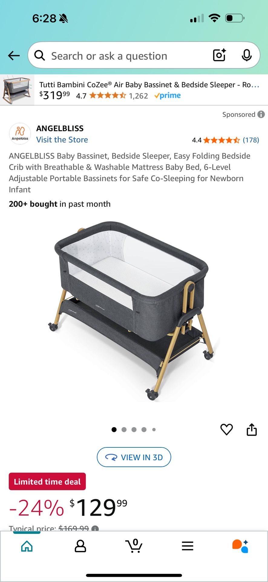 Gray Baby Bassinet 