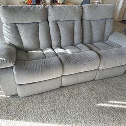 Gray Reclining 3-Seater Sofa