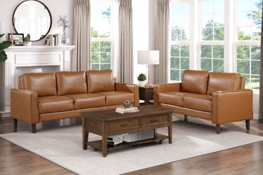 Brown Leather Sofa And Loveseat
