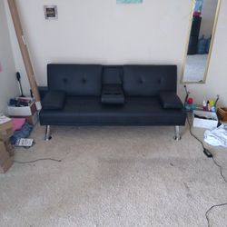 Black Leather Futon