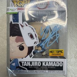 ZACH AGUILAR SIGNED TANJIRO KAMADO HOT TOPIC EXCLUSIVE FUNKO DEMON SLAYER