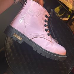 Pink Shiny Combat Boots!