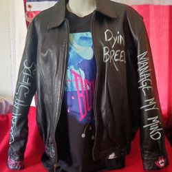 DONNA MICHI UNISEX LEATHER CUSTOM PAINT JACKET XXL LADY'S 