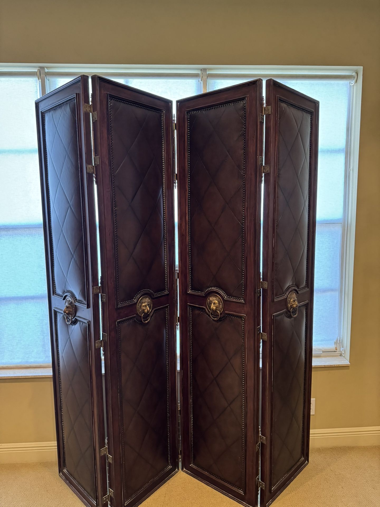 High End Custom Leather Room Divider - 80” x 86” - Originally $2800.  Asking $599