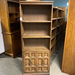 Tall Three Shelf Bookcase Cabinet