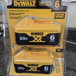 2 Pack DeWalt 20V 6AH Batteries (DCB206-2)