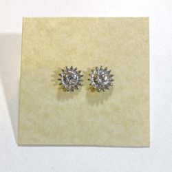 Silver Sun Stud Earrings