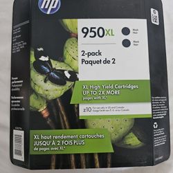 2 pack HP 950XL Black Ink Cartridges CR317BN OEM New Genuine 