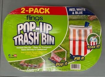 NEW Two Pop It 13 Gallon Trash Bins great for parties just $5
