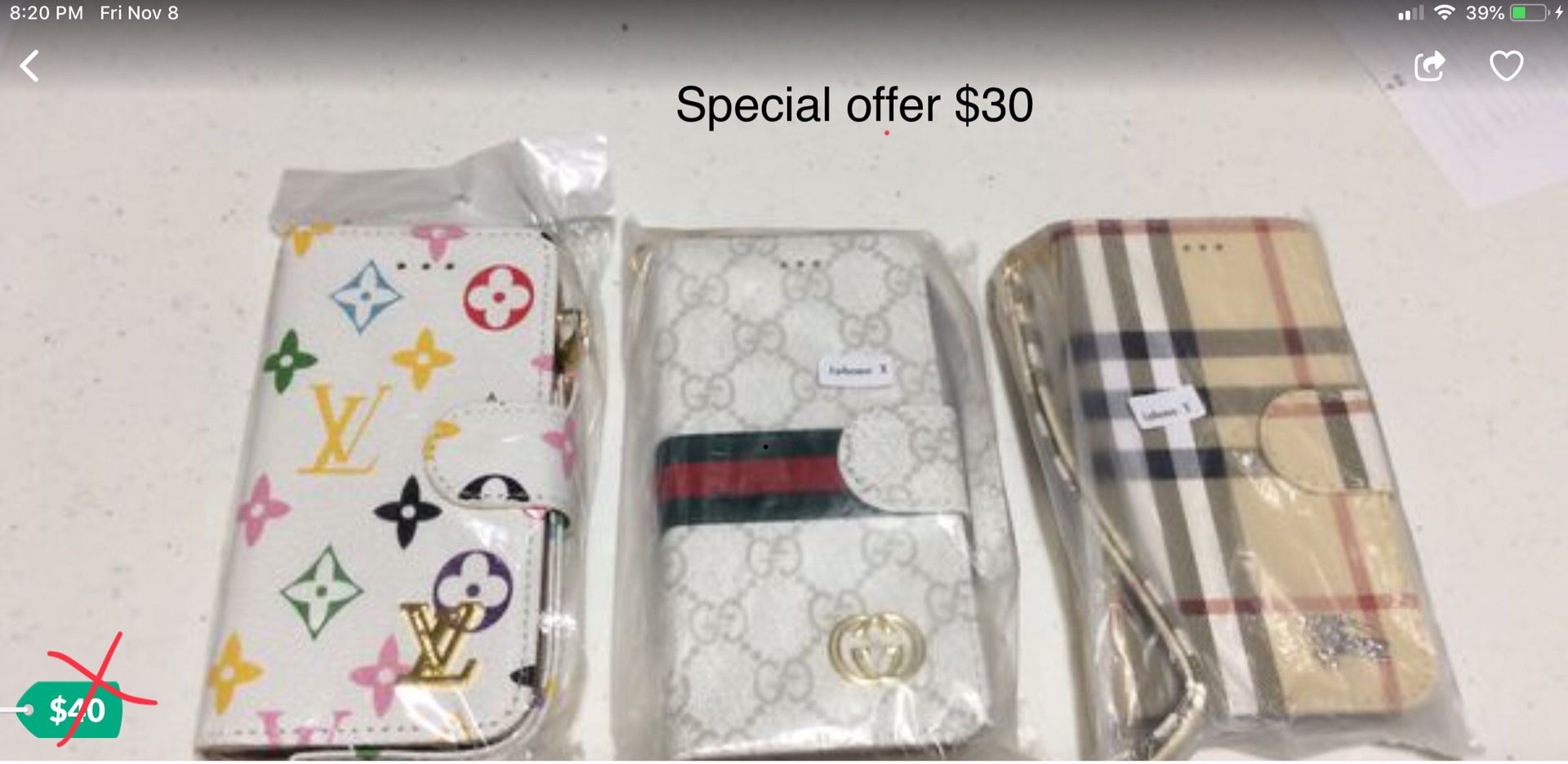 Wrist wallet style IPhone case for model X / XS. with cards slots inside