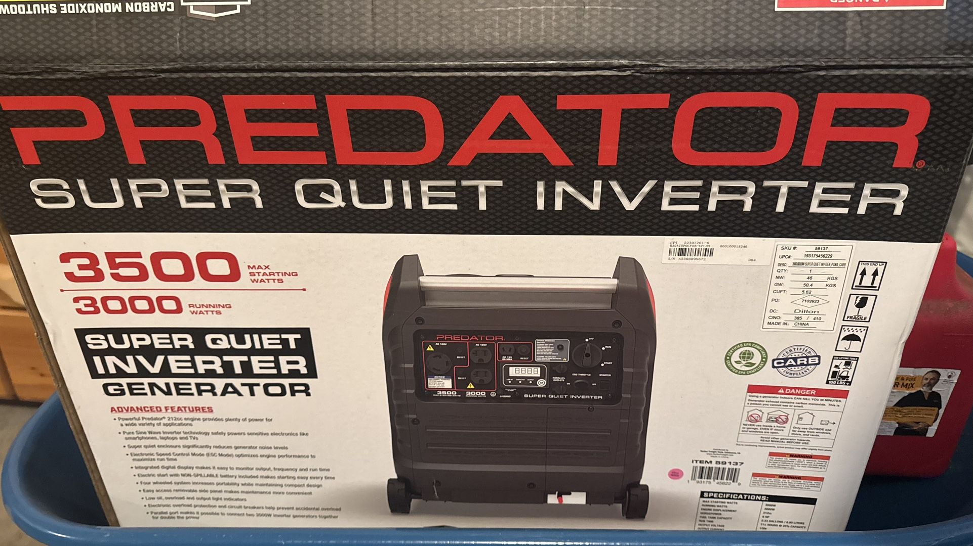 Never Used 3500 Inverter Generator - Estate sale -