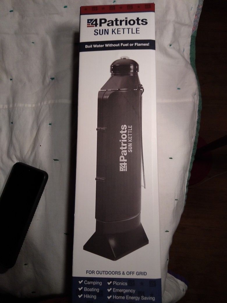 For Patriots Sun Kettle, Makes And Sanitizers Hot Water.