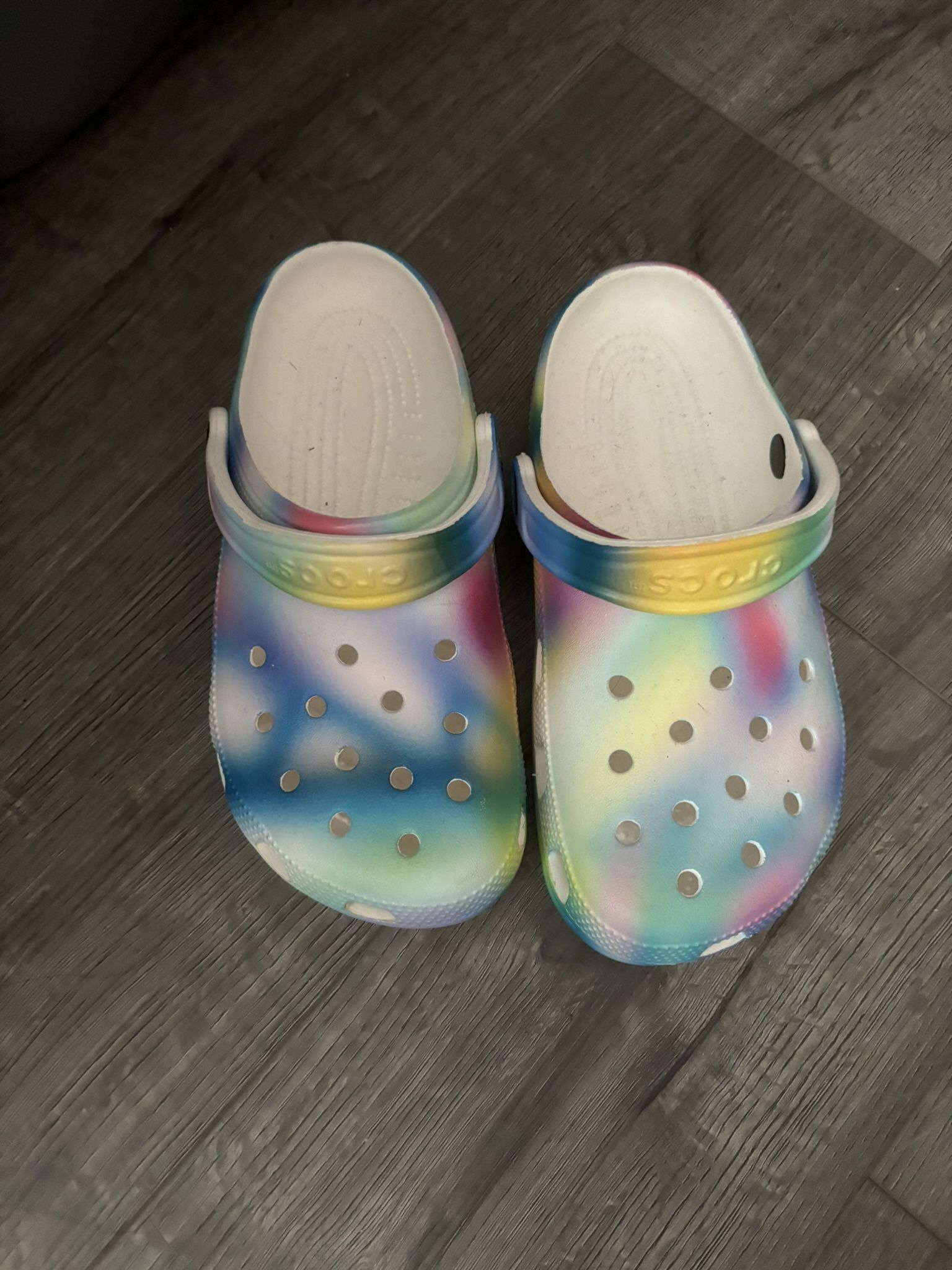 Rainbow Dye Crocs