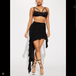 Black Asymmetrical Skirt *New W/O Tags* Sz L