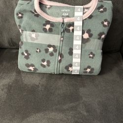 Size 4 (Carters) Lease Zip Up Pjs