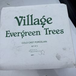 Department 56 Evergreen Trees Cold Cast Porcelain Set Of 3