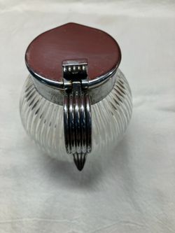  Vintage Chase Brass & Copper Company art deco Glass & Chrome Jubilee Syrup Pitcher Jug MCM